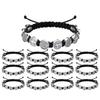 12PCS/Pack San Benito Bracelets Protection Red Black Cord Benedict Medal Rosary Blessing Friendship Bracelet Gift for Women Men