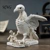 Vintage Halloween Skeleton Decor Vulture Statue, Realistic Bird Bone Figurine for Distressed Texture Home Decor, Spooky Tabletop Ornament Living Room