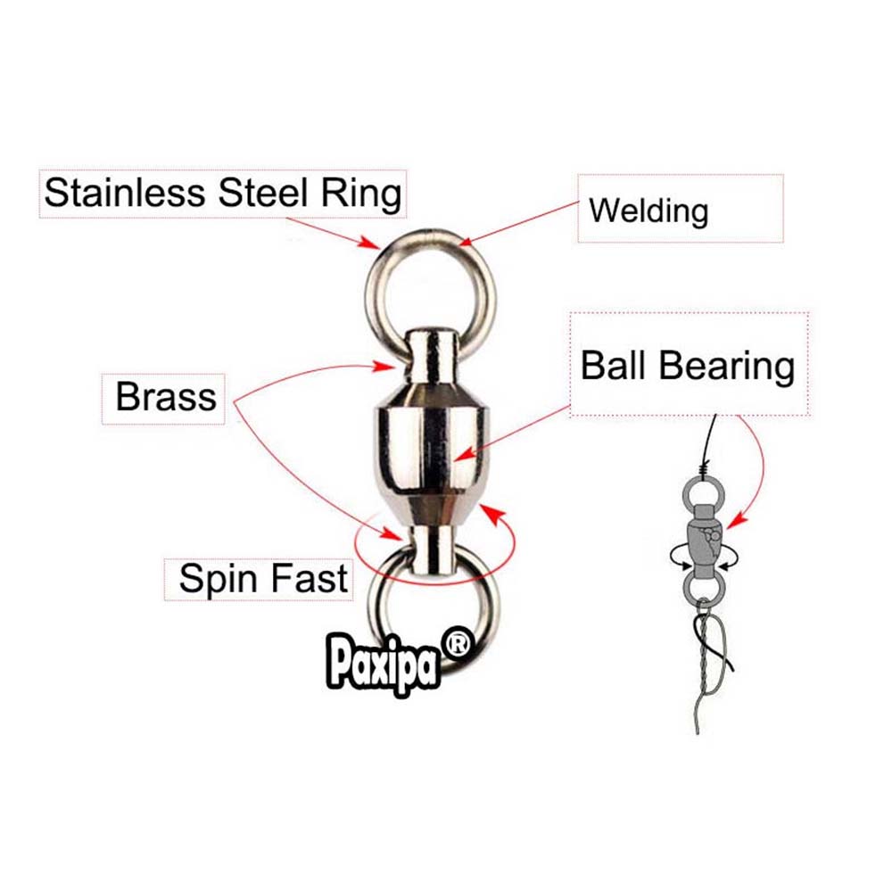 Accessories Hooks Barrel Stainless Steel Fishing Connector Swivel Ring Ball Bearing Solid Ring
