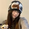 Printed Jacquard Cat Knitted Hat Warm Printing Knit Cap  Apparel Accessories