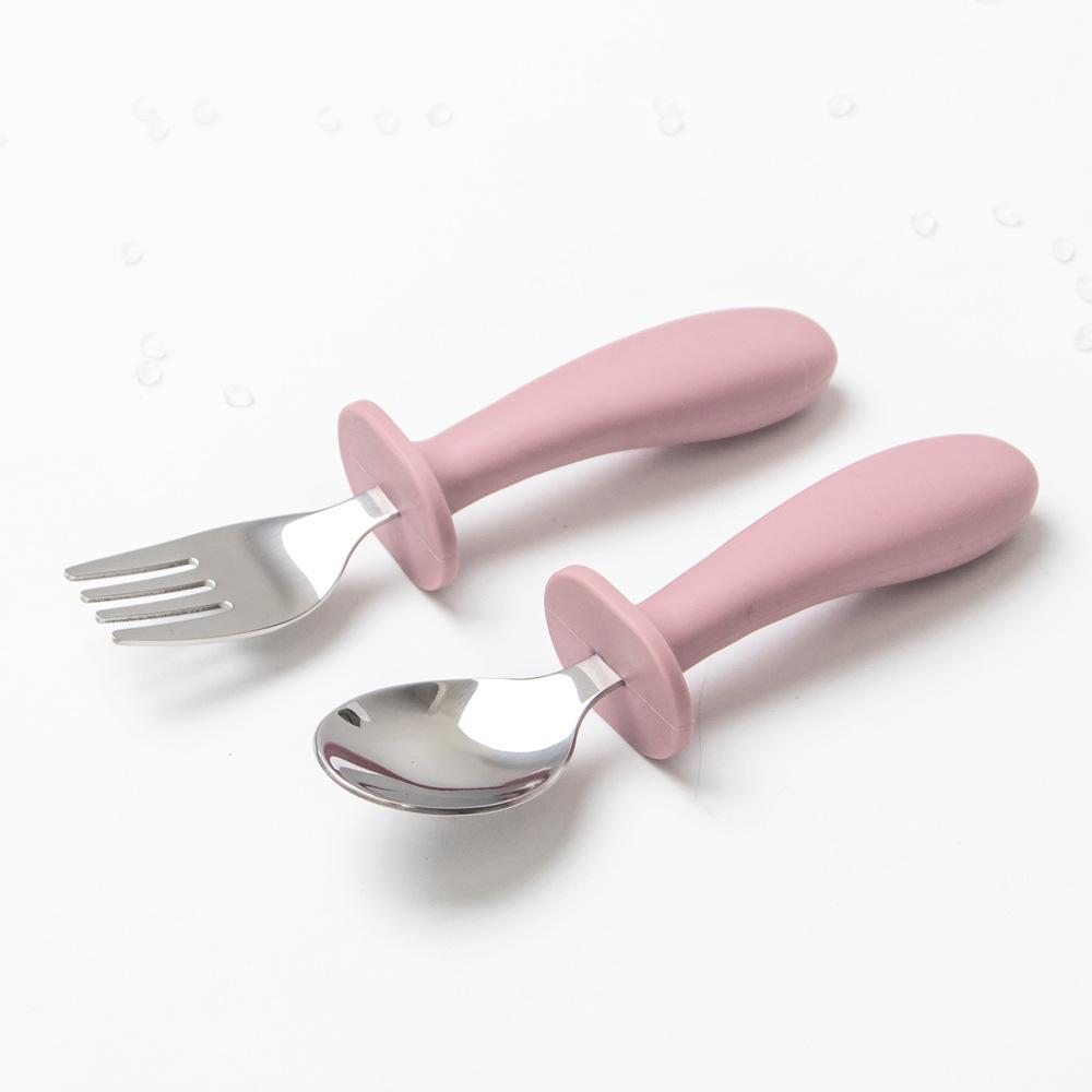 Детский обеденный набор из нержавеющей стали с противоскользящим силиконовым присосом и столовыми приборами