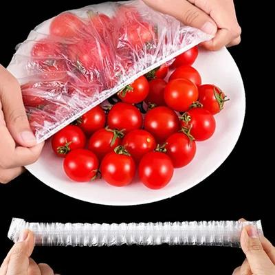 Прозрачная одноразовая пищевая крышка, цветная эластичная пластиковая пленка, чехлы для фруктов, сумка для хранения, кухонные сумки-органайзеры для хранения свежих продуктов