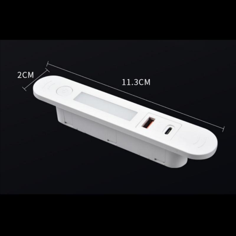 1 шт. Прикроватный столик Встроенное зарядное устройство для телефона 1 USB-A и 1 Type-C с ночником Скрытая многоразъемная встроенная скрытая розетка