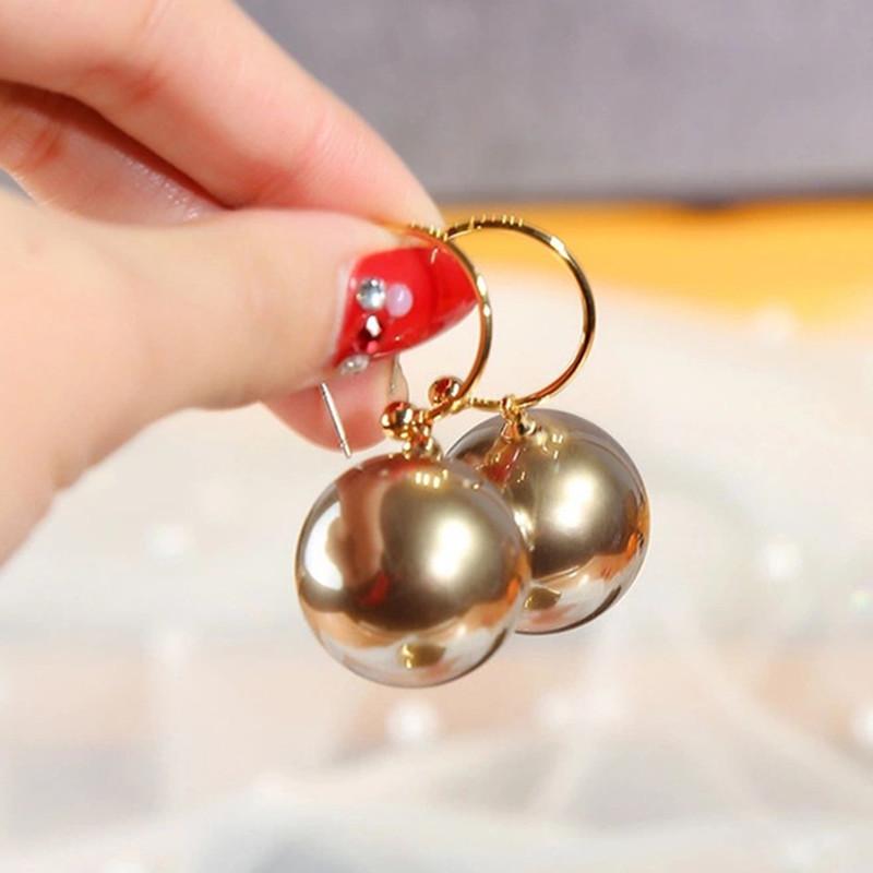 2022 Корейские Модные Элегантные Блестящие Круглые Белые Красные Шампань Циркониевые Серьги-Кольца Подвески Круг Шар Бусина Подвеска Висячие Женские Подарок