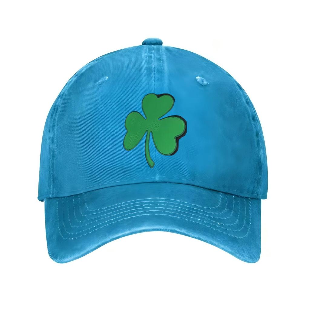 Shamrock Leaf Print Baseball Cap Adjustable Breathable Polyester Casual Hat for St Patricks Day