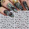 1 Sheet Halloween Spider Nail Art Sticker Waterproof Self-adhesive Gothic Spooky Spiderweb Women Fake Nail Decoration Decal