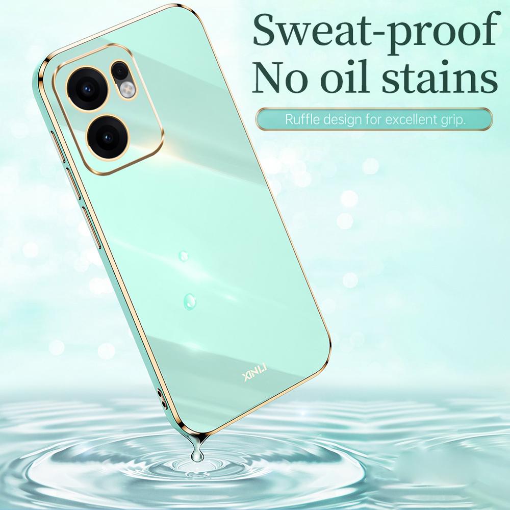 XINLI For Oppo Reno13 F 5G Case Ring Kickstand Electroplating TPU Phone Cover