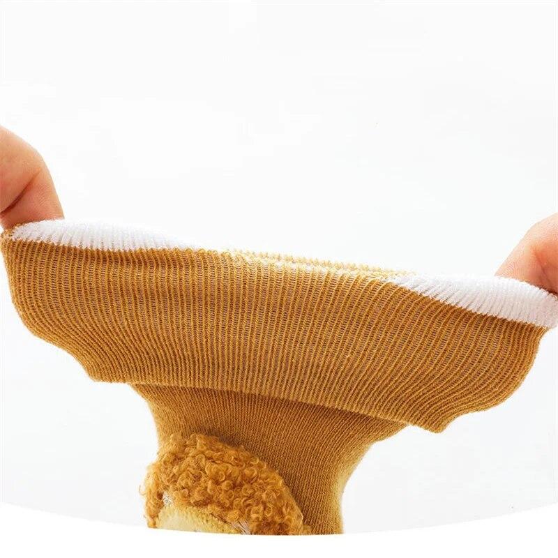 Зимние носки для малышей для мальчиков и девочек, плотные махровые теплые нескользящие детские носки на пол, детские аксессуары с героями мультфильмов, От 0 до 3 лет