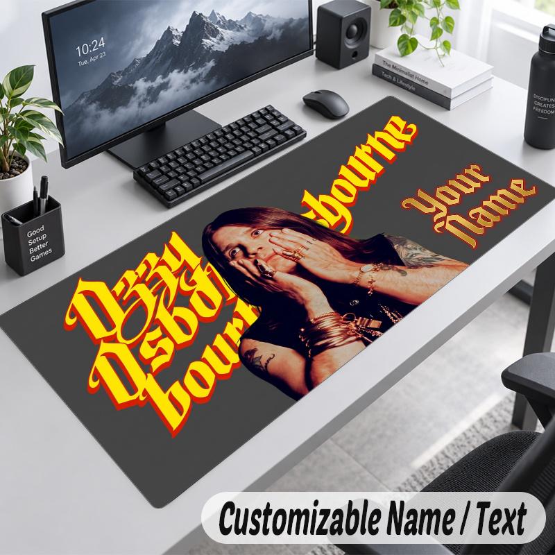 Ozzy Osbourne Personalized Large Mouse Pad Custom Name Text Extended Desk Mat Gaming Mousepad