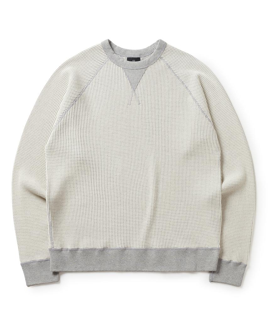 ESFAI Two-Tone Waffle Sweat Shirt (Oatmeal)
