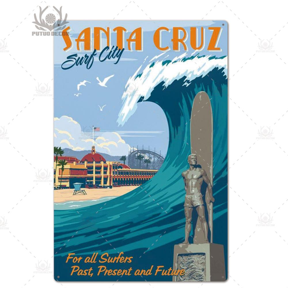 Decor Travel Tin Sign Plaque Metal Plate Vintage Wall Art Poster for Home Living Room Beach House Iron Painting