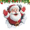 Christmas Santa Claus Window Stickers Self-Adhesive Removable Santa Breaking Effect Wall Stickers for Toilet Bathroom Kitchen