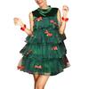 Christmas Dress Fancy Holiday Party Dancing Costume Cosplay Adult Women Green Lace Dress