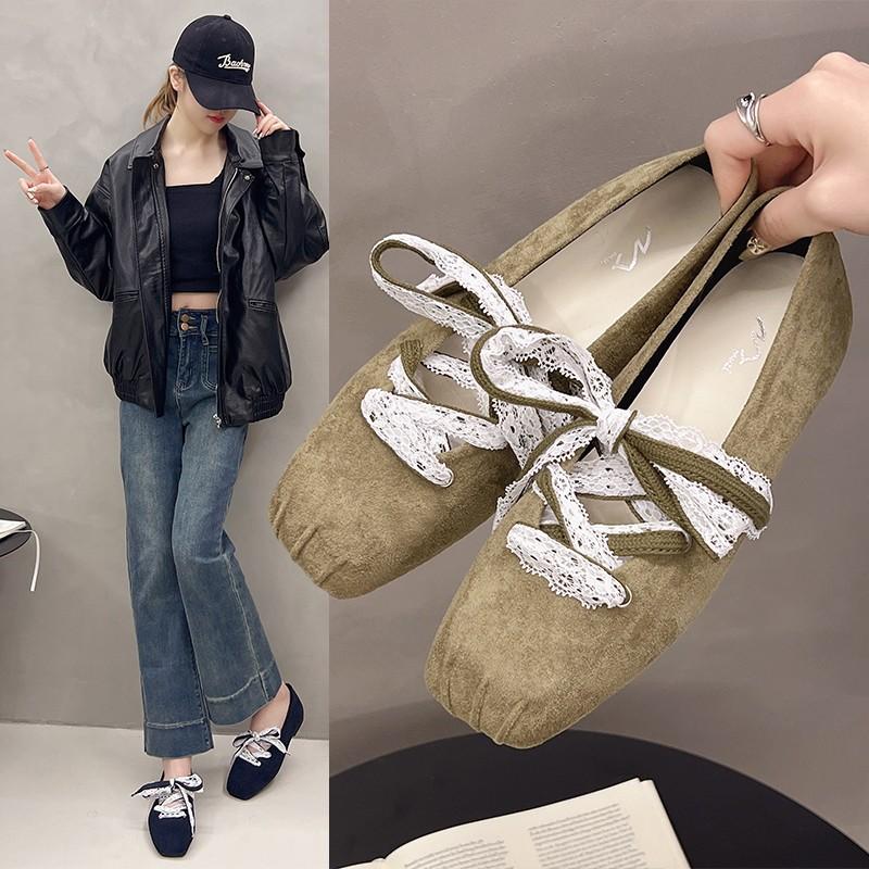 Туфли-балетки с квадратным носком, летние неглубокие сандалии, новая дизайнерская повседневная женская обувь 2025, удобные женские кроссовки