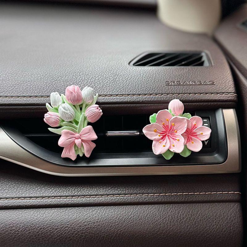 Car Interior Decorations, Car Dashboard Air Vent, Car Fragrance Diffuser, Tulip Aroma Stone Pendant, High-End Feel
