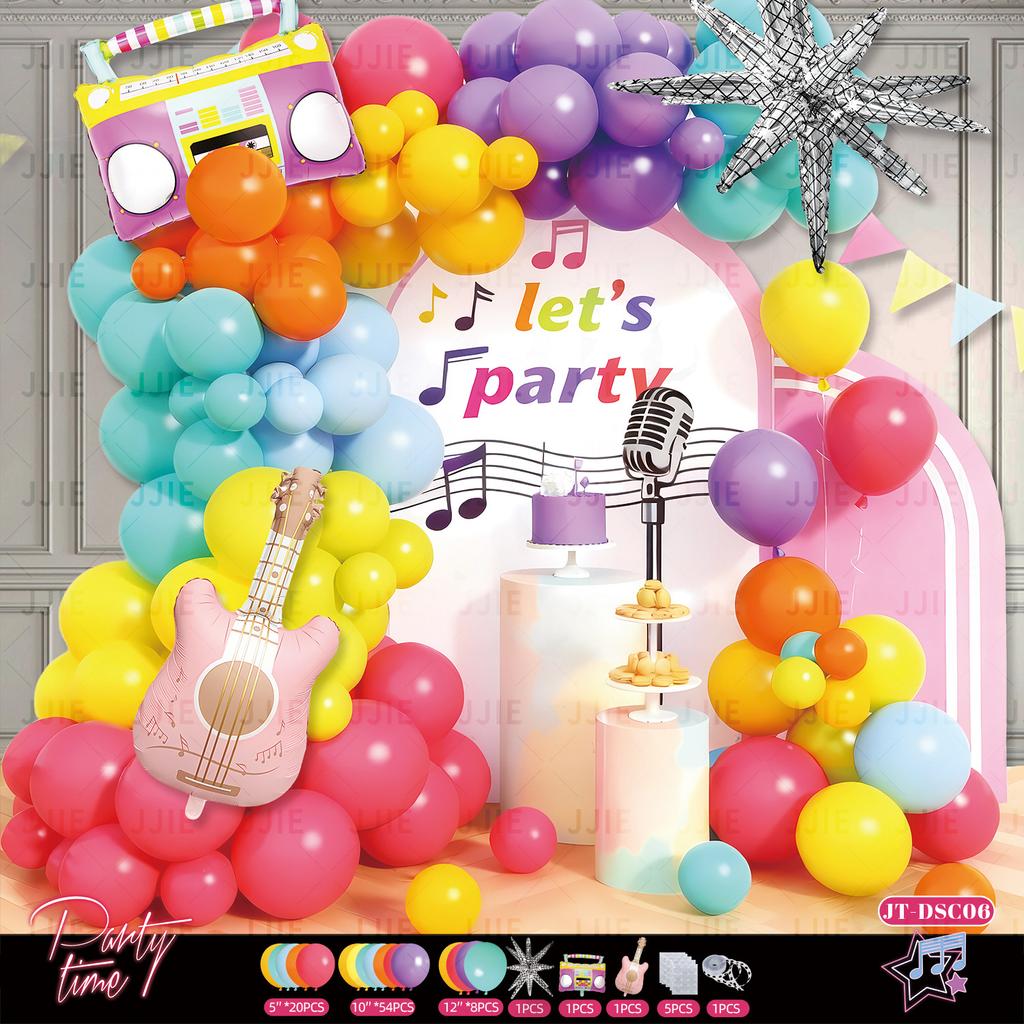Disco-Themed Latex Ball Set 80S And 90S Retro Balloon Set Radio Scene Arrangement