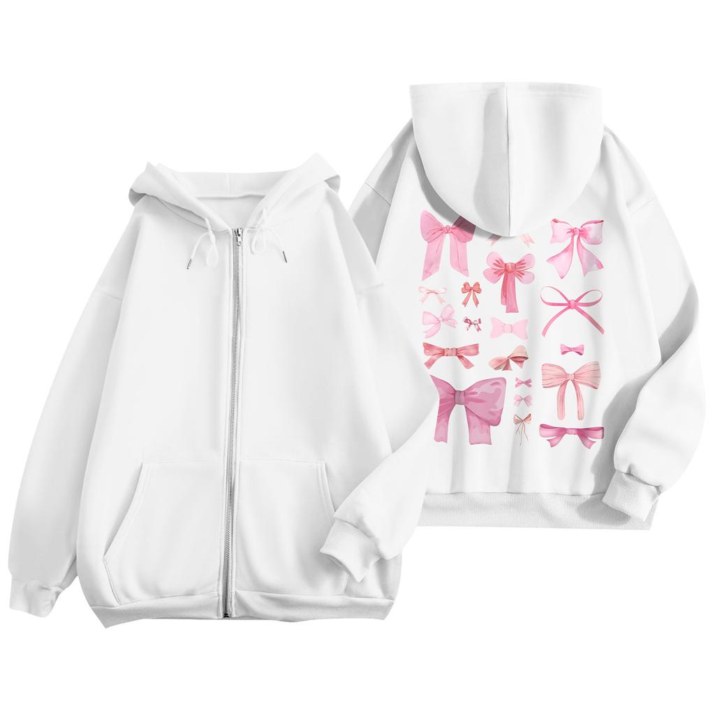 Женские толстовки на молнии для девочек-подростков, свитшот с цветочным принтом, одежда, повседневная куртка на шнурке с карманами