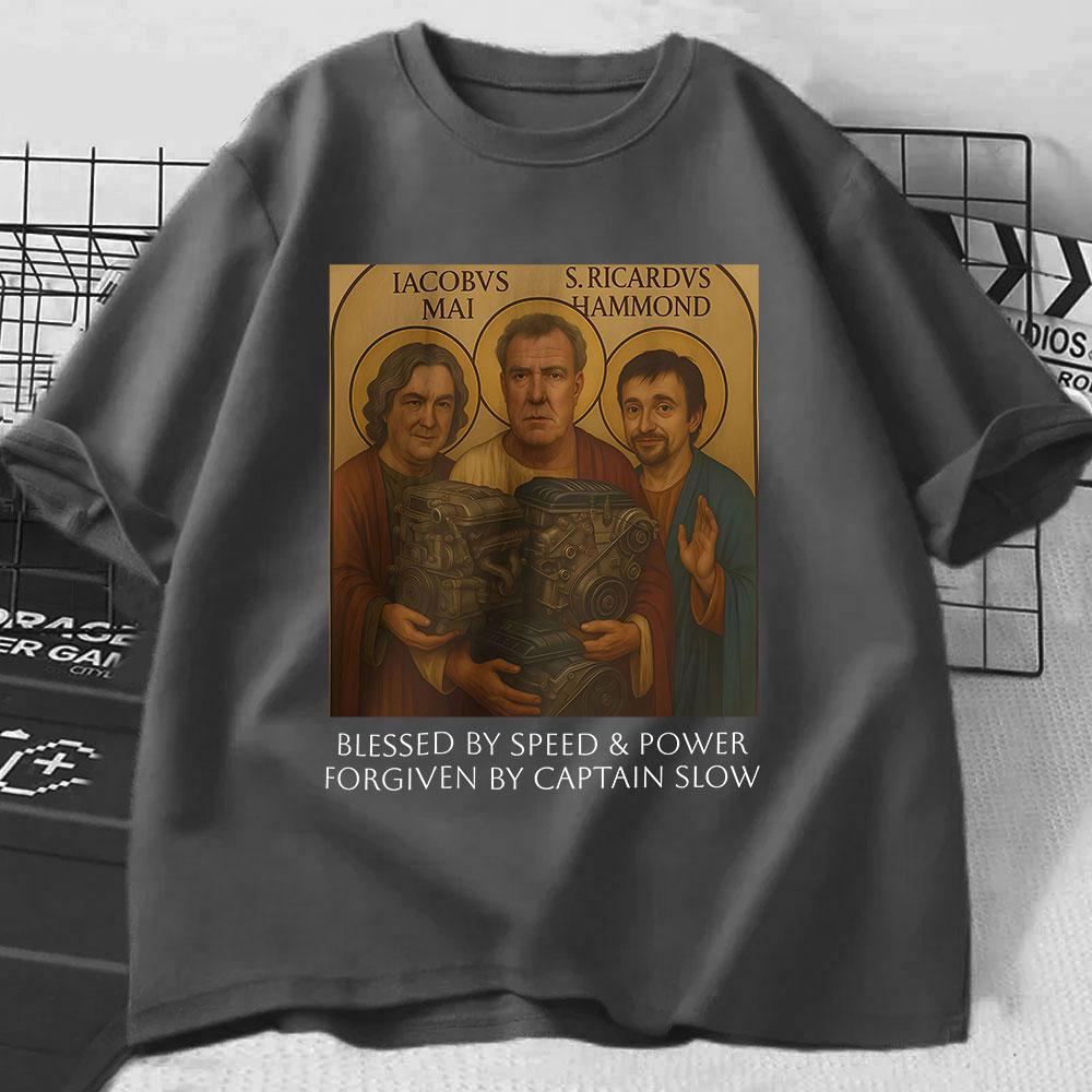 Футболка Gear Holy Trinity Футболка-трибьют Джереми Кларксону Хаммонду Мэю The Grand Speed Power Church Забавная футболка для автоэнтузиаста