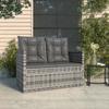 VidaXL Garden Bench with Cushions Grey 105 Cm Wicker 362319