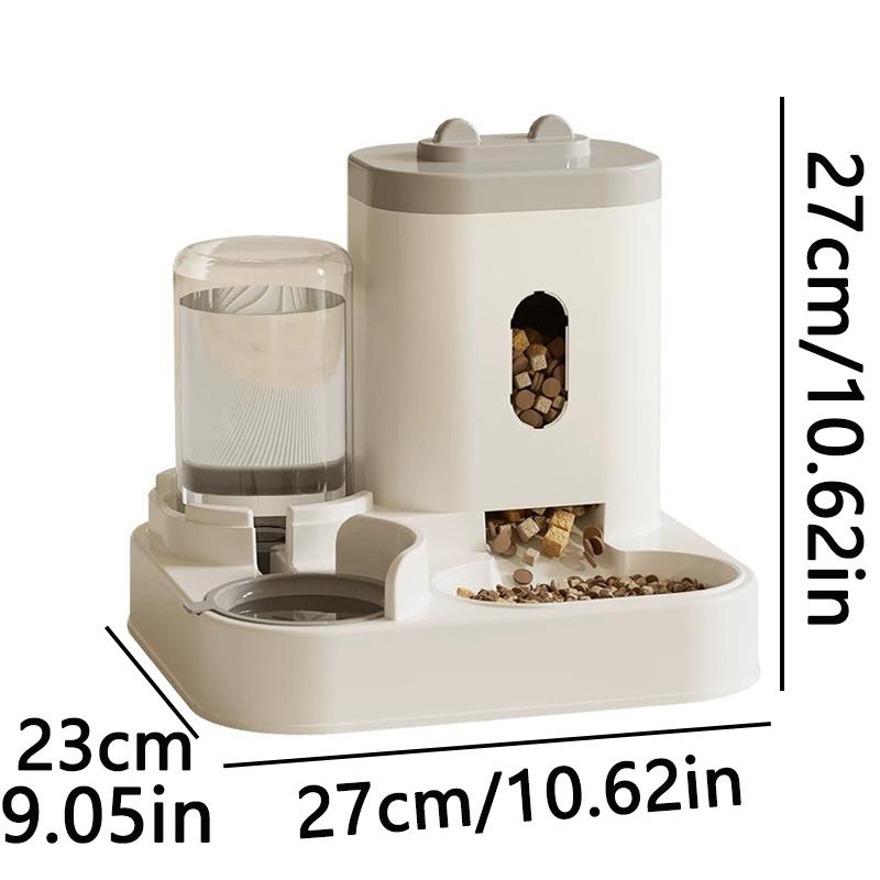 2 In 1 Automatic Pet Feeder Water Dispenser Set Gravity Dog Cat Food Water Bowl Large Capacity Auto Refill Feeding Drinking Stat