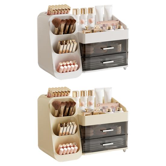 Ящик для хранения косметики с ящиками, большой вместимостью, нескользящим основанием, легкой очисткой