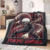 Tokyo Ghoul Цветное 2D-печатное фланелевое одеяло, Милый мультяшный узор для дивана, Домашний декор, Подарочная упаковка для путешествий_LIAN