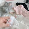 Women Short Socks Cute Embroidery Bowknot Casual Ankle Socks Spring Summer Breathable Female Tube Socks