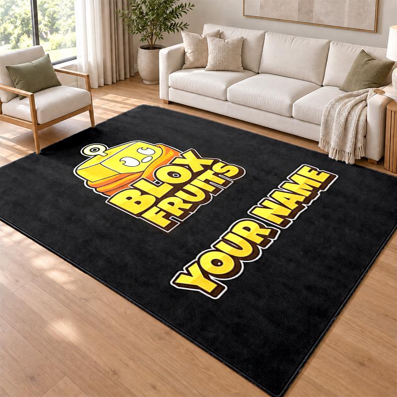 Blox Fruits Custom Name Personalized Rug Non‑Slip Doormat Floor Carpet Housewarming Birthday Gift for Family Friends