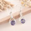 Precious Iolite 925 Sterling Silver Drop & Dangle Earrings For Women's 1.68" CE-15-2