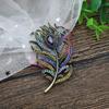 Elegant Colorful Peacock Brooch Colorful Peacock Lapel Pins  Wedding Gifts