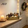 Niche Creative Holiday Present Mini Christmas Nativity Set in A Tin Box, 3D Printed Pocket Size Holy Family Retro Metal Storage Box Figurines,
