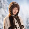 Korean Version of Versatile Tie Dye Plush Warm Hat Autumn and Winter Fashion Casual Big Head Flange Hat Outdoor Windproof Ear Protection Hat