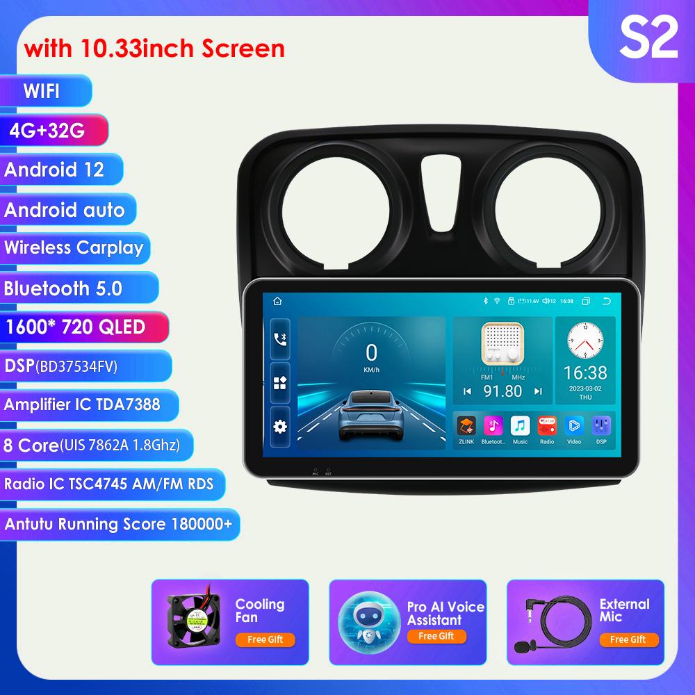 2din Android Авторадио для Renault Logan 2 2012-2019 Sandero 2 Автомобильный радиоприемник Мультимедийный видеоплеер GPS Navi Головное устройство Carplay 4G Интеллектуальный экран