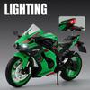 1/9 Kawasaki ZX10R Ninja Литой из сплава Модель мотоцикла Игрушечный транспорт Коллекция Звук и свет Внедорожный Мотоцикл Игрушки Машина