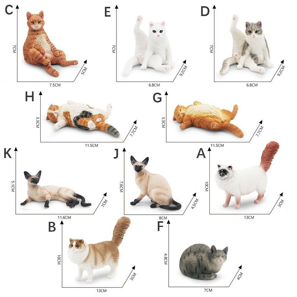 Kids Doll Toy Cat Figures Desktop Decor Cat Ornament Exquisite Cat Model