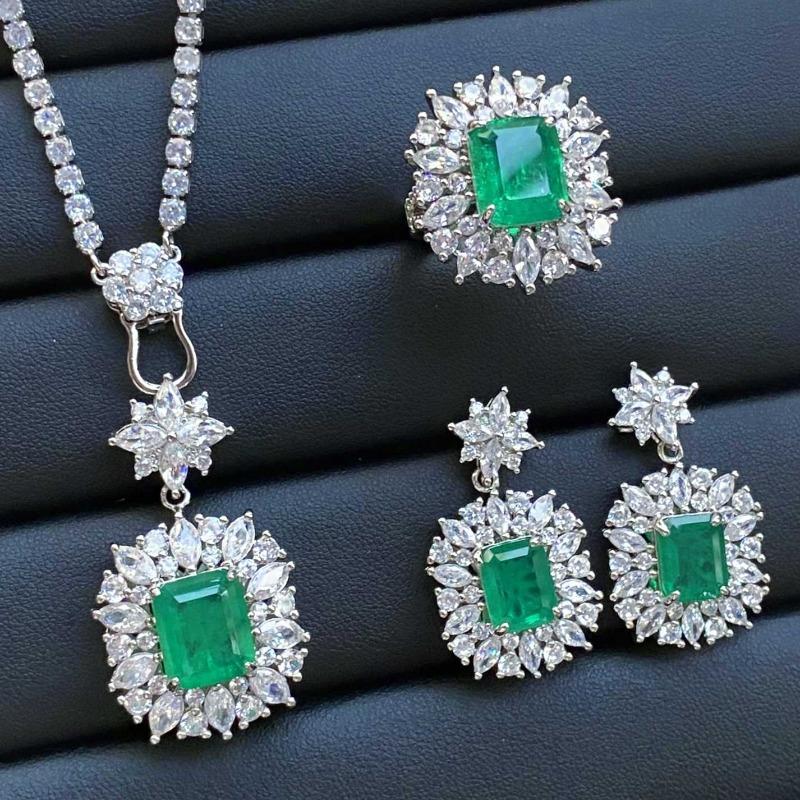 Sace Gems Классические кольца из медного сплава с цирконием, серьги, кулон, ожерелье, комплекты ювелирных изделий, подарки для свадебной вечеринки