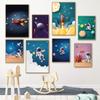 Astronaut Cute Poster Space Planet Rocket Nursery Art Print Minimalist Canvas Painting Modern Wall Picture Kids Room Home Decor