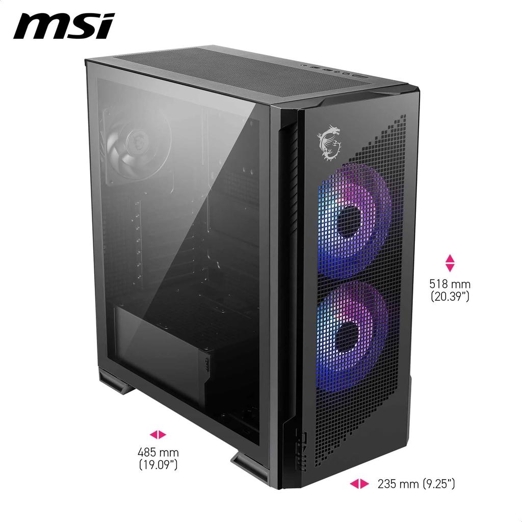 MSI MPG VELOX 300R AIRFLOW PZ Rear Connector Compatible Mid Tower ATX PC Case Black CS9309