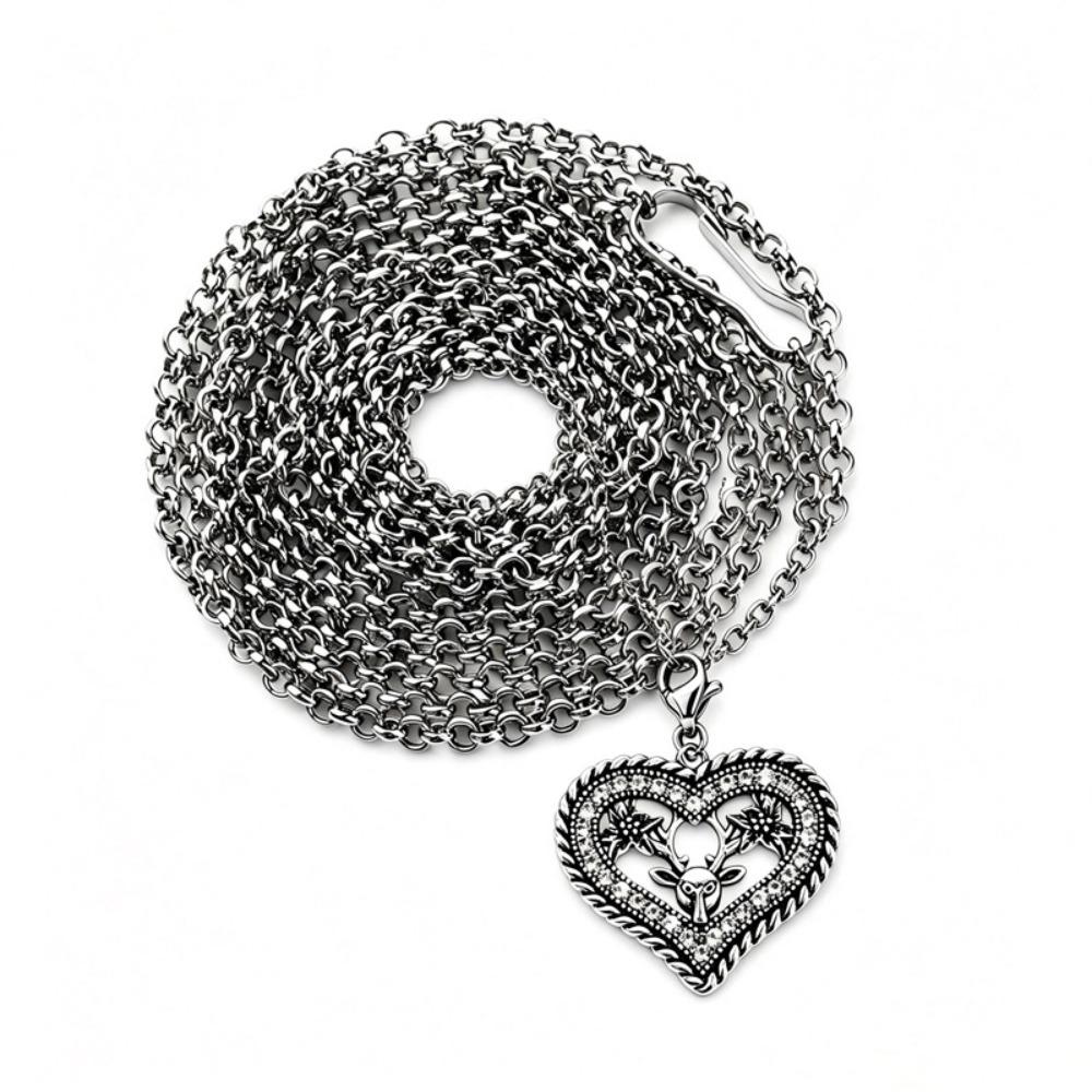 Heart Pendant Pendant Necklace Alloy Jewelry Accessories Deer Pendant Necklace Costume Styling