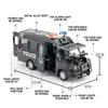Металлические машинки, игрушки, масштаб 1/24, полицейская машина IVECO, литая модель автомобиля из сплава, подарок для мальчиков, детей, игрушечные машинки со звуком и светом