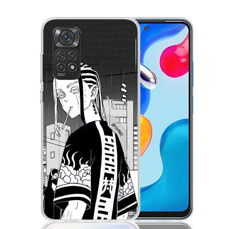 Токио Мстители Черный Аниме Чехол Для Телефона Для Xiaomi Redmi Note 15 14 13 12S 12 Pro Plus 11S 11E 11 11T 10S 10 Искусство Мягкий Рисунок Cov