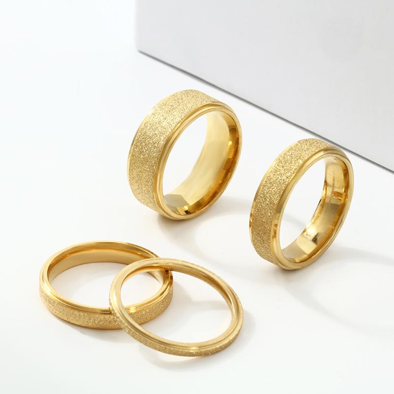 Модные матовые кольца-скрабы женские розовое золото/серебро кольцо на палец 2/4/6/8 мм мужские свадебные украшения простые из нержавеющей стали/разноцветные