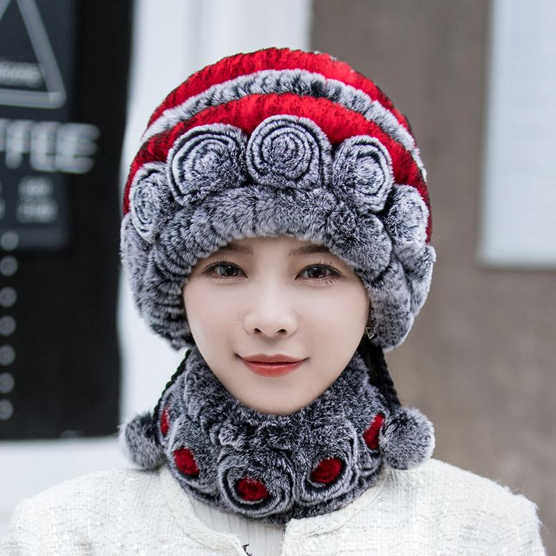 Winter Warm Faux Fur Beanie Trendy Coldproof Elastic Knit Hats Thick Warm Skull Cap Classic Beanies for Women Girls Autumn & Winter