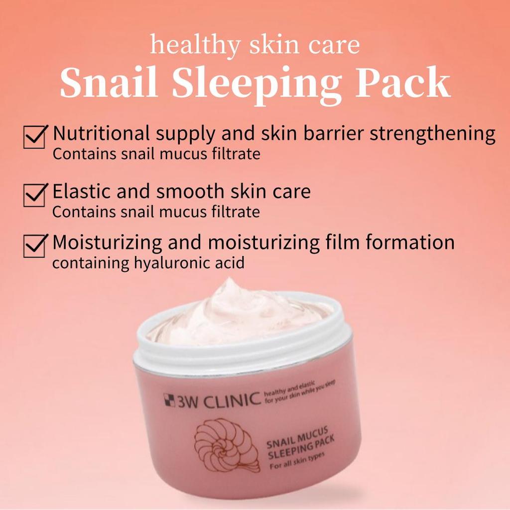 3W Clinic Sleeping Pack 100ml Water, Collagen, Snail, and White 4 Types of Sleeping Pack