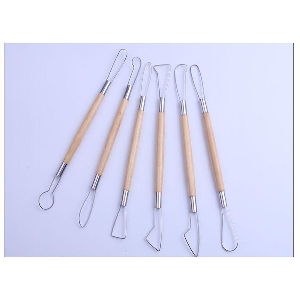 Набор инструментов для гончарного дела DIY Резьба по дереву с двумя головками Плоский проволочный нож Деревянный Заготовка Пластиковый Инструмент