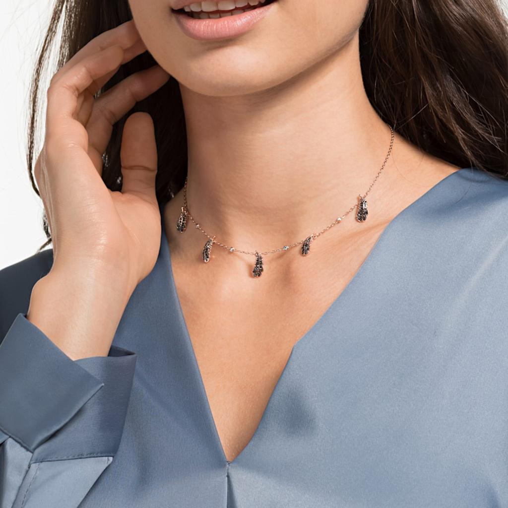Swarovski Колье-подвеска "Шаловливое перо" Женские колье Черный 5497874