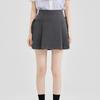Grey Lace Up Pleated Skirt for Women Summer New Korean Fashion Loose High Waisted Suit Skirt Chic Slim A Line Mini Skirts