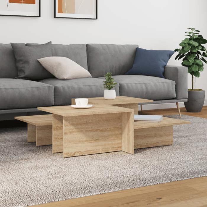 VidaXL Coffee Tables 2 Pcs Sonoma Oak Engineered Wood 3216152