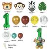 35pcs/set Jungle Safari Party Animal Digital Balloons Kids 1 2 3 4 5 6 7 8 Years Birthday Party Decoration Forest Party Supplies