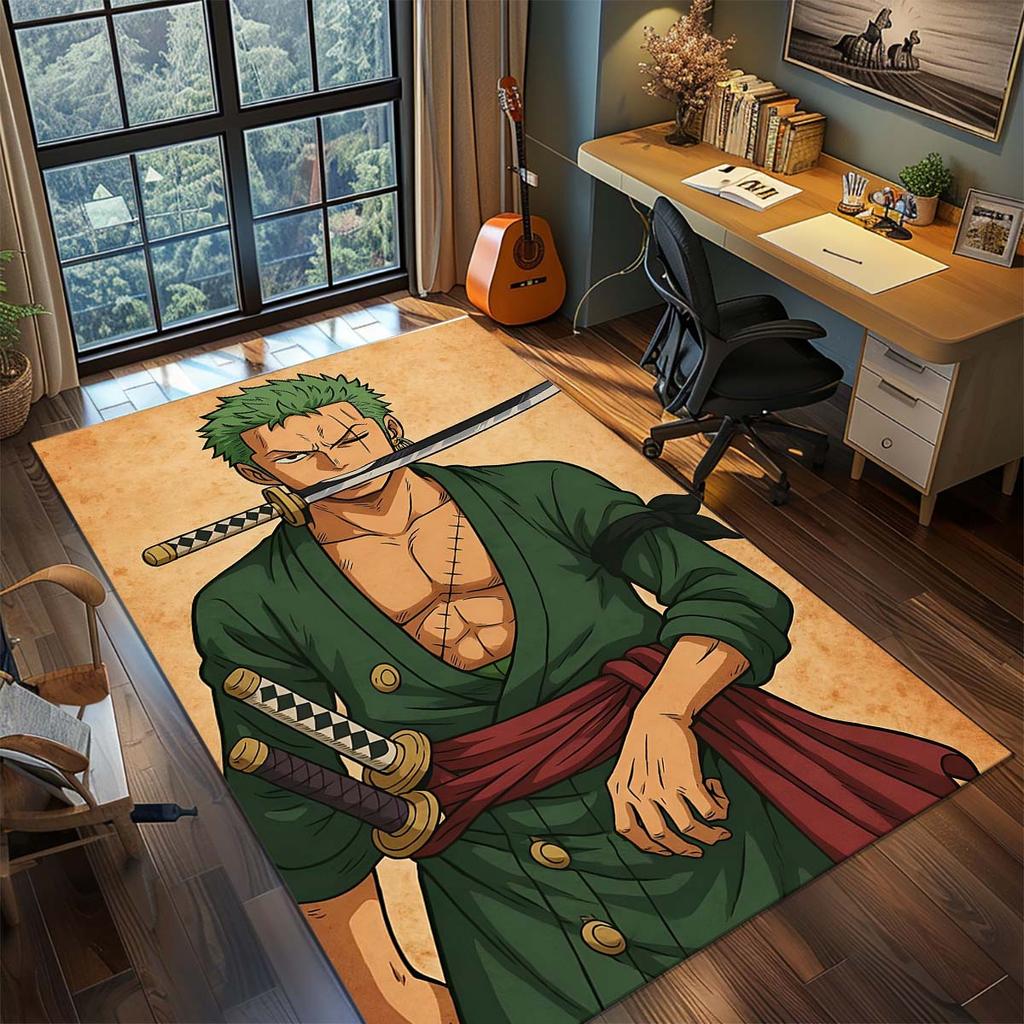 Ковер с изображением аниме One Piece, ковер на большую площадь, нескользящий, моющийся коврик для пола, комната геймера, спальня, домашний декор -QJY